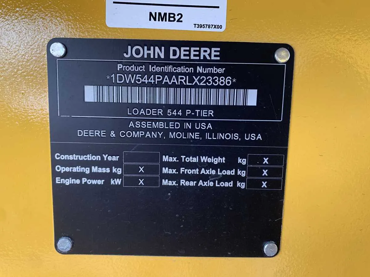 544 john deere specs