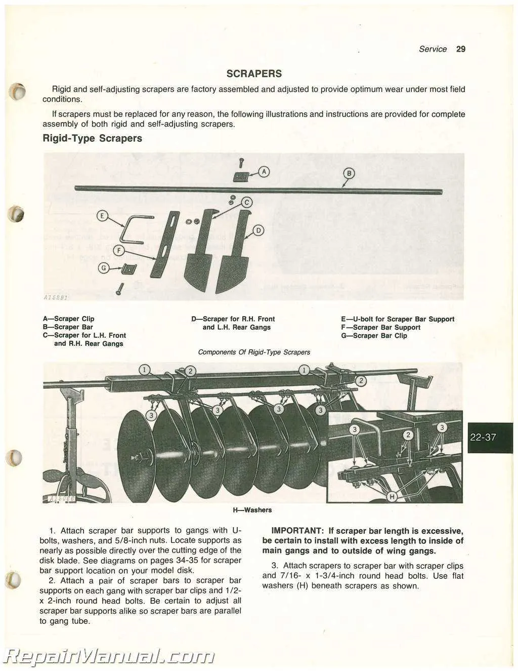 john deere 230 disc specs