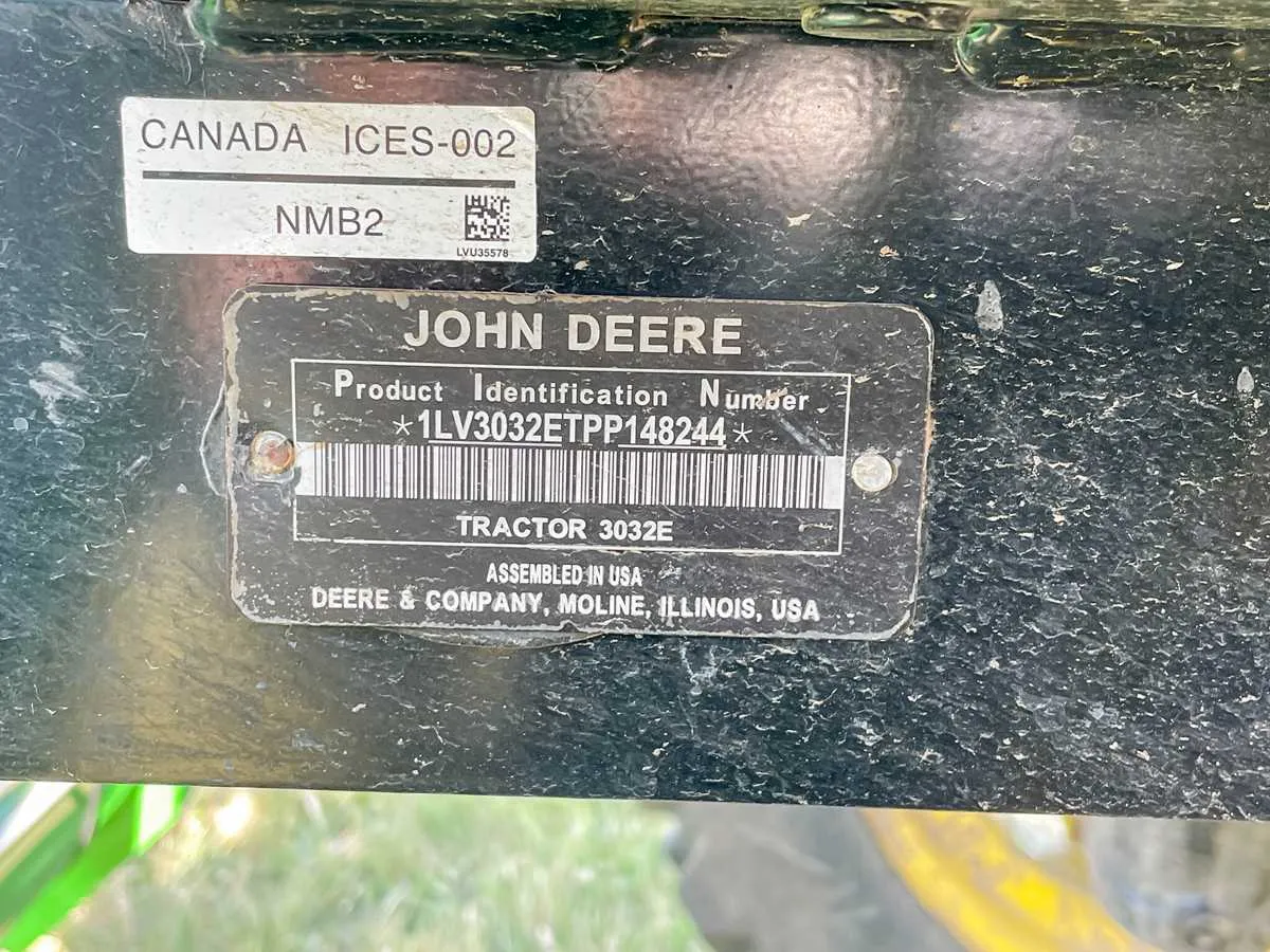john deere 3032e spec sheet