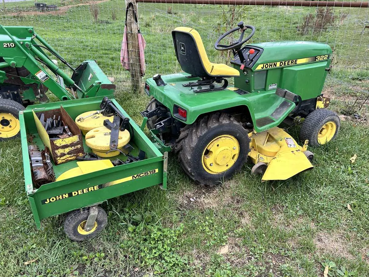 john deere 322 mower specs