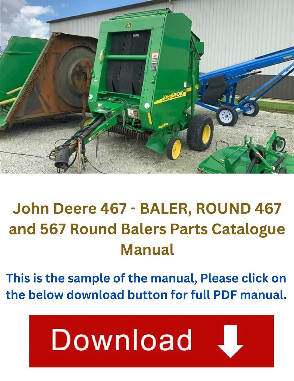 john deere 467 baler specs