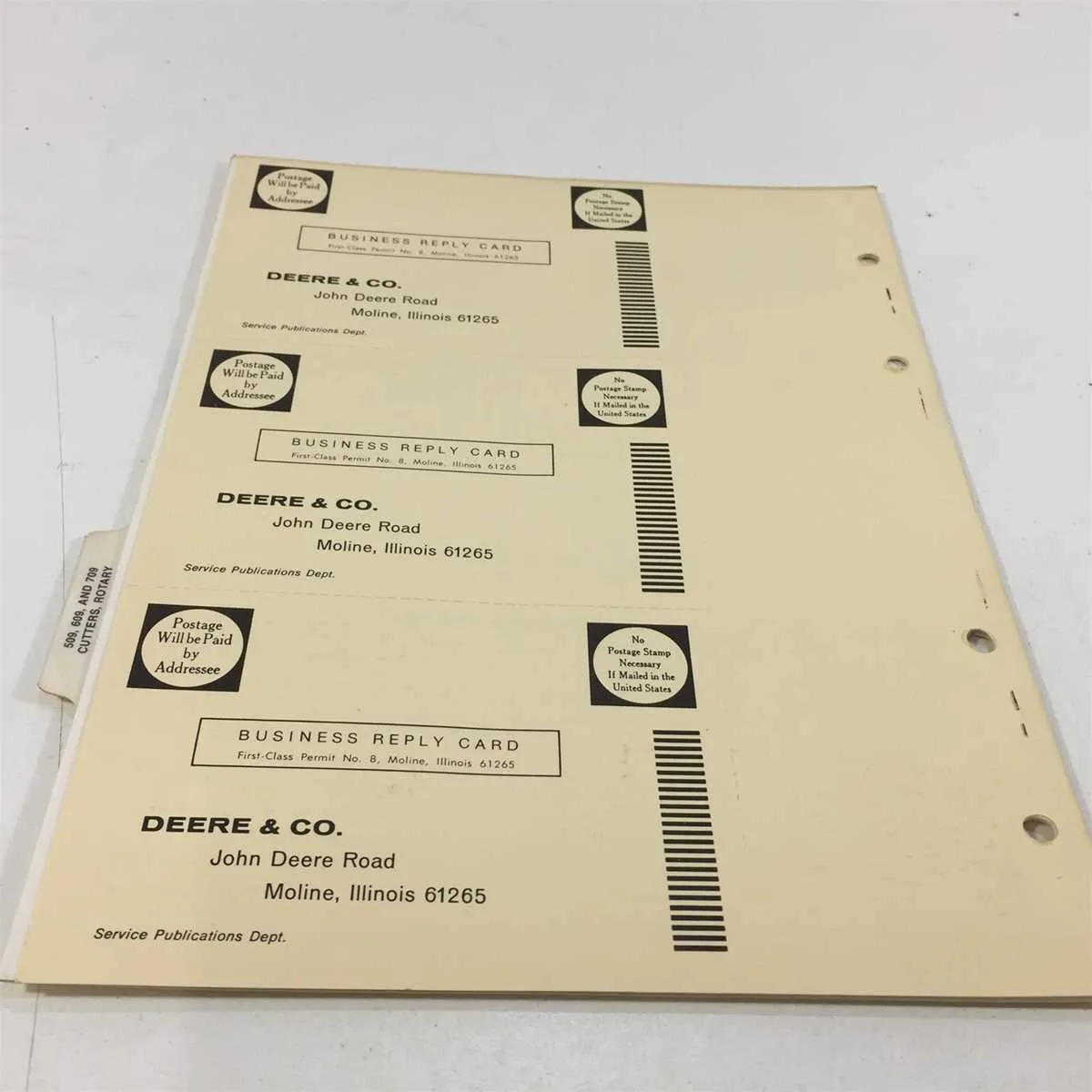 john deere 509 rotary cutter specs