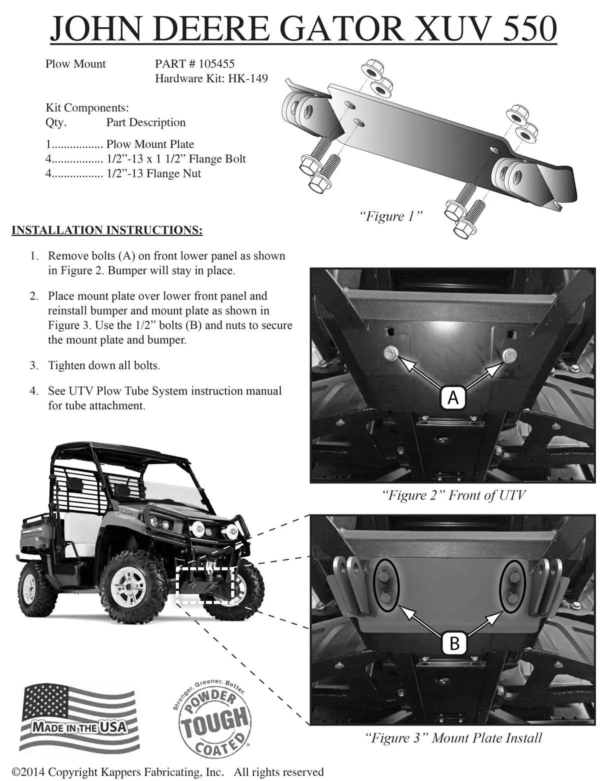 john deere 550 xuv specs