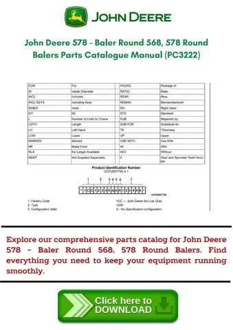 john deere 578 baler spec