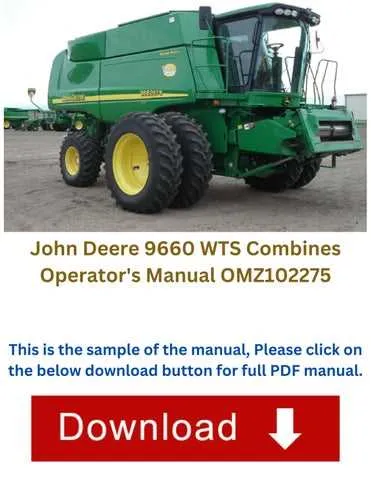 john deere 9660 combine specs