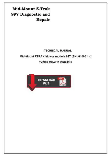 john deere 997 ztrak blade torque specs