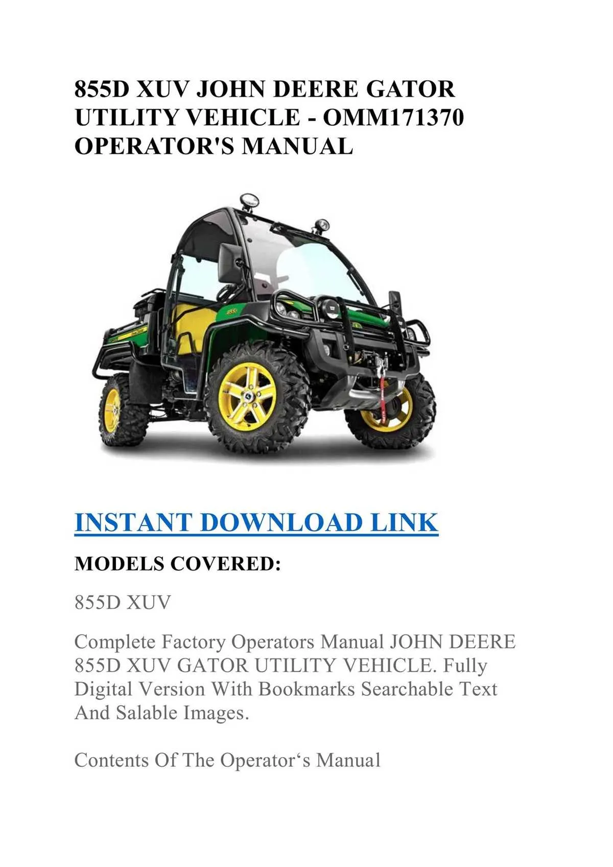 john deere gator 855d specs john deere gator 855d specs