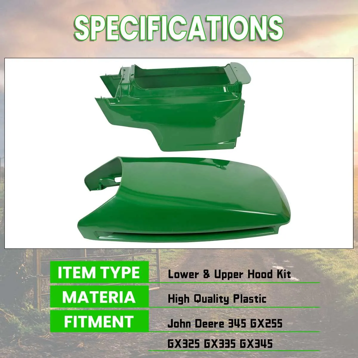 john deere hood specs