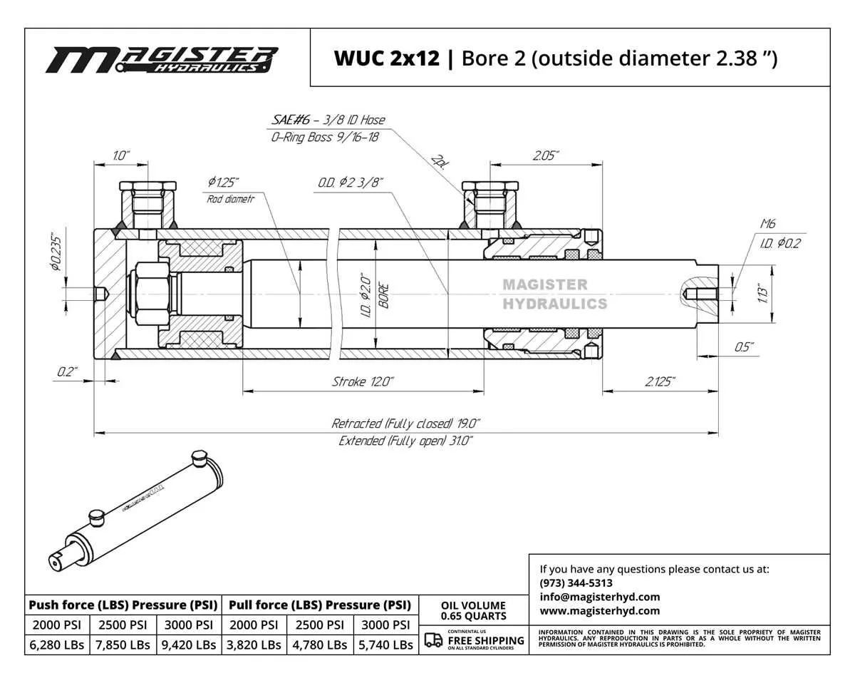 john deere hydraulic cylinder specs