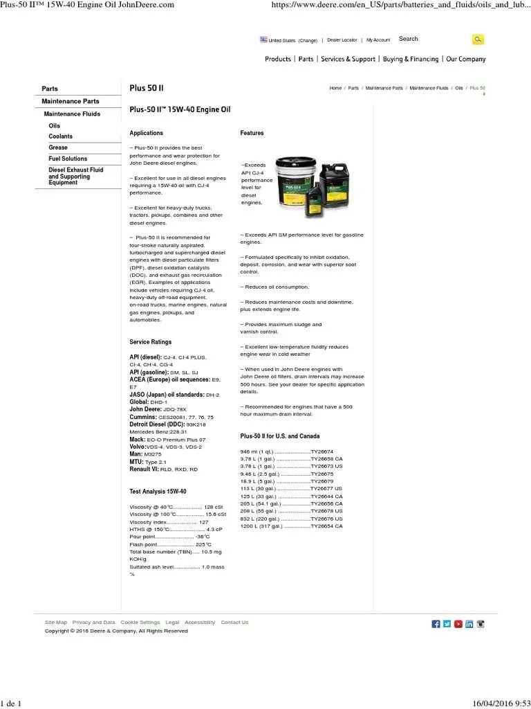 john deere plus 50 oil specs john deere plus 50 oil specs