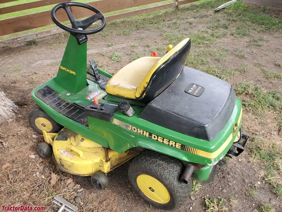 john deere sx95 riding mower specs