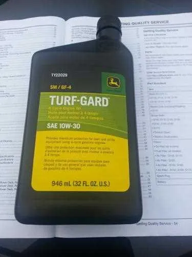 john deere turf gard oil specs