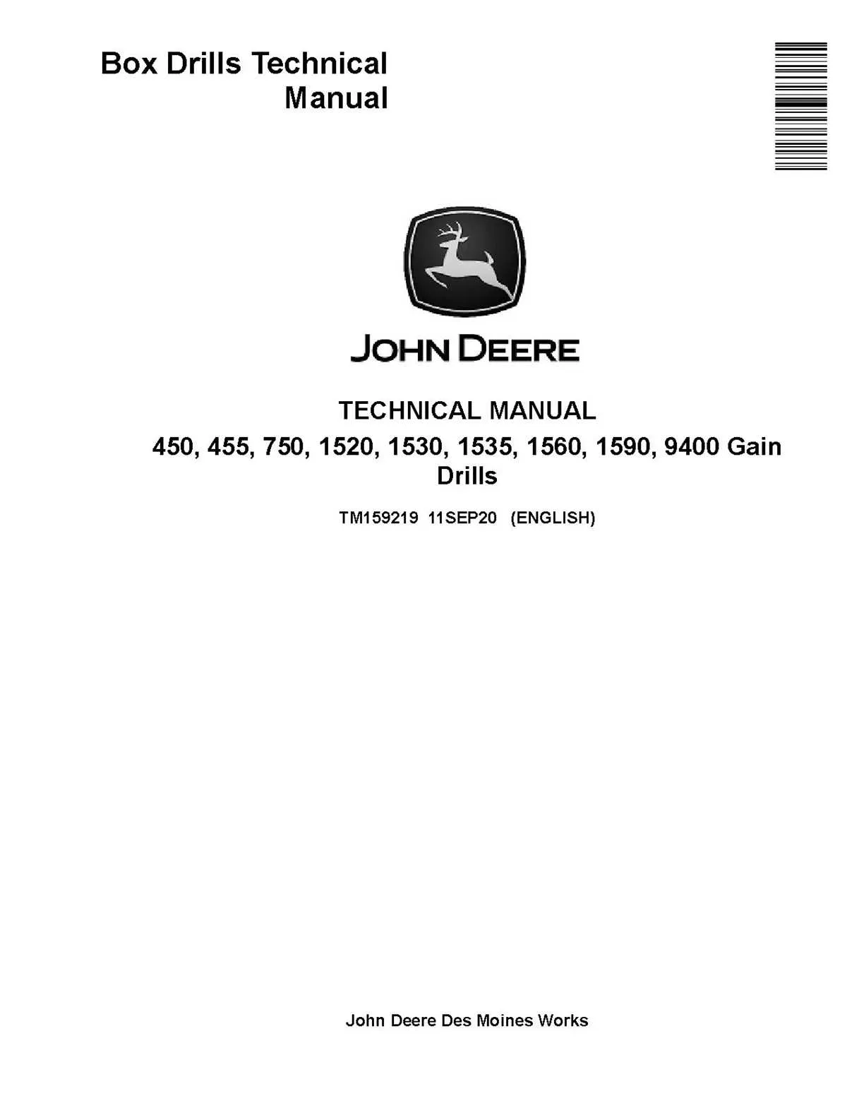 john deere 1530 grain drill specs