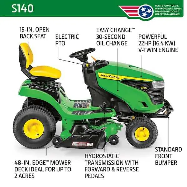 husqvarna yth1942 vs john deere s100 specs husqvarna yth1942 vs john deere s100 specs