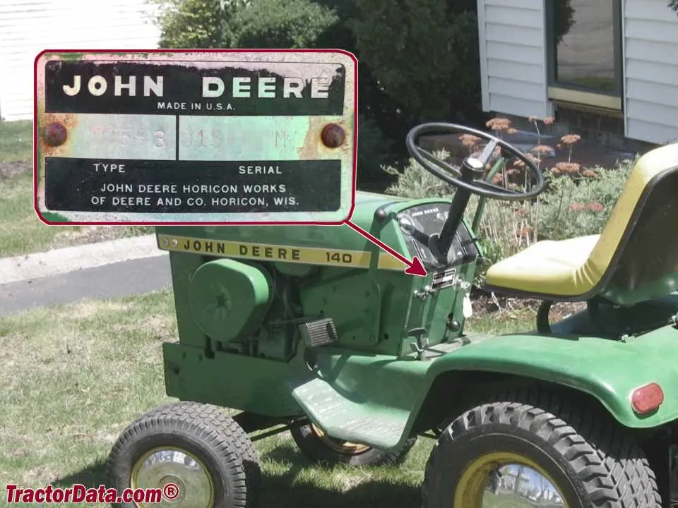 john deere 140 lawn tractor specs