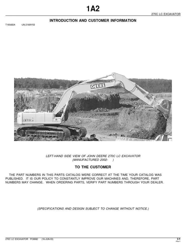 john deere 270c lc specs