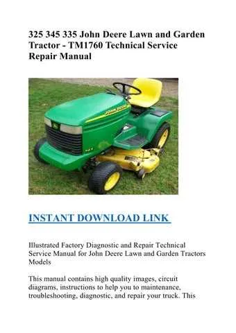 john deere 325 mower specs