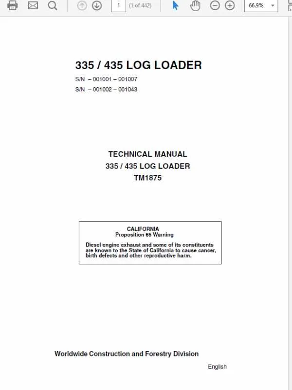 john deere 335 log loader specs john deere 335 log loader specs