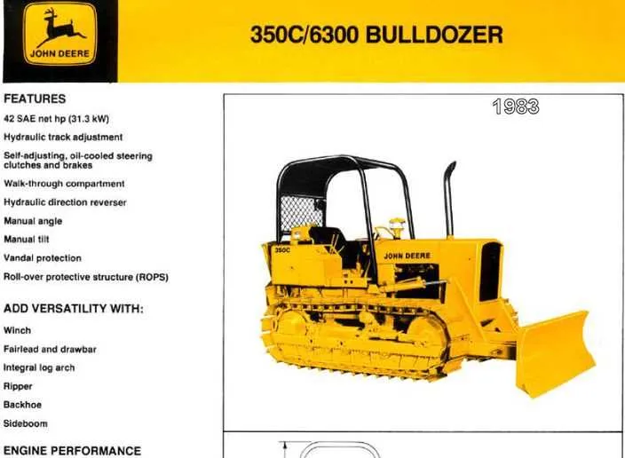 john deere 350d specs