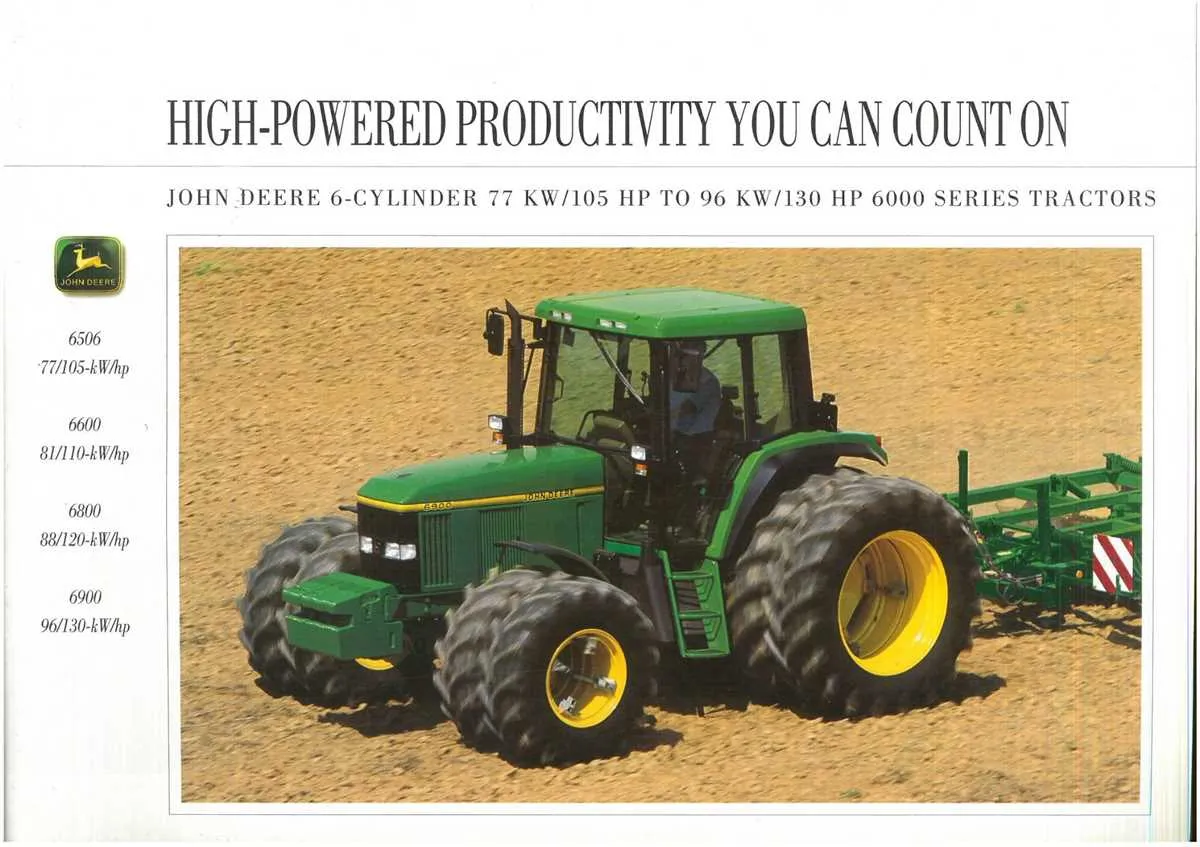 john deere 6000 series specs