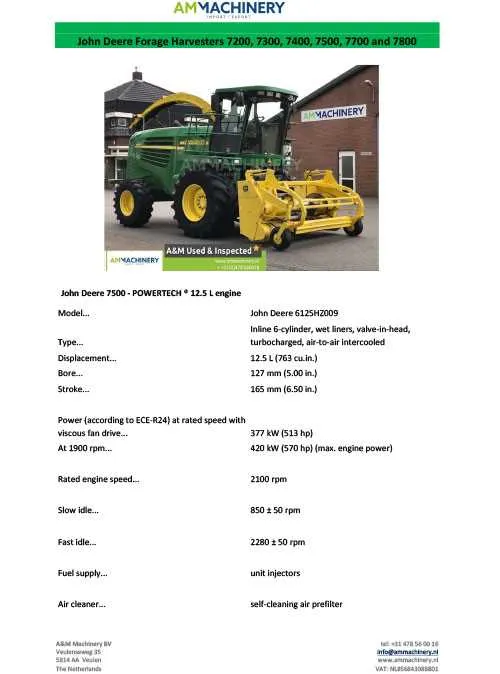 john deere 7300 chopper specs john deere 7300 chopper specs