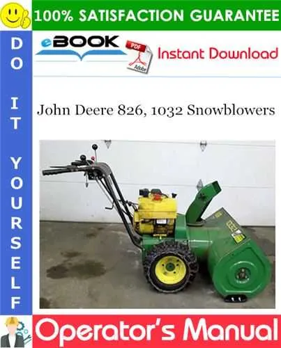 john deere 826 snowblower specs