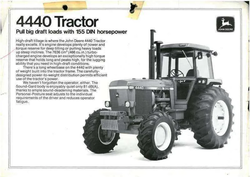 john deere hood specs 4440