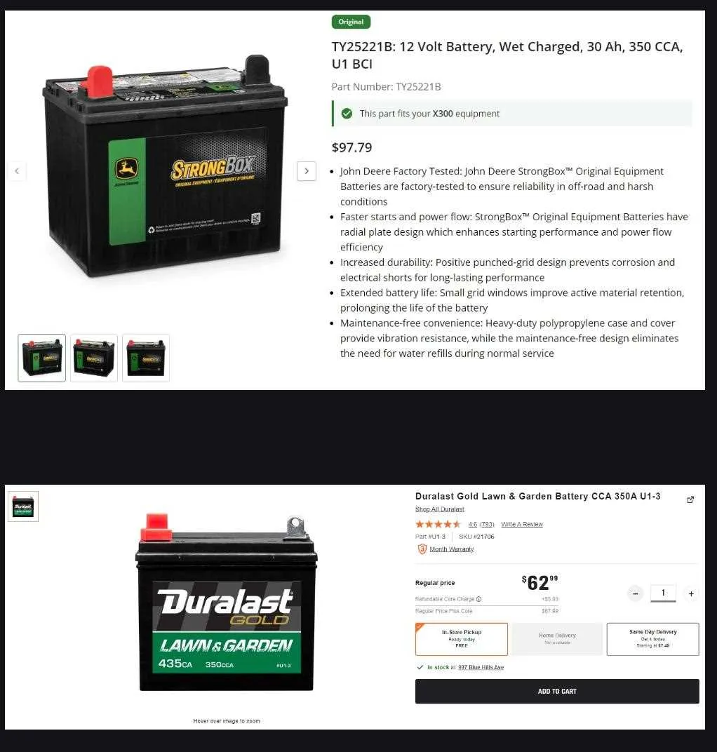 john deere strongbox battery specs