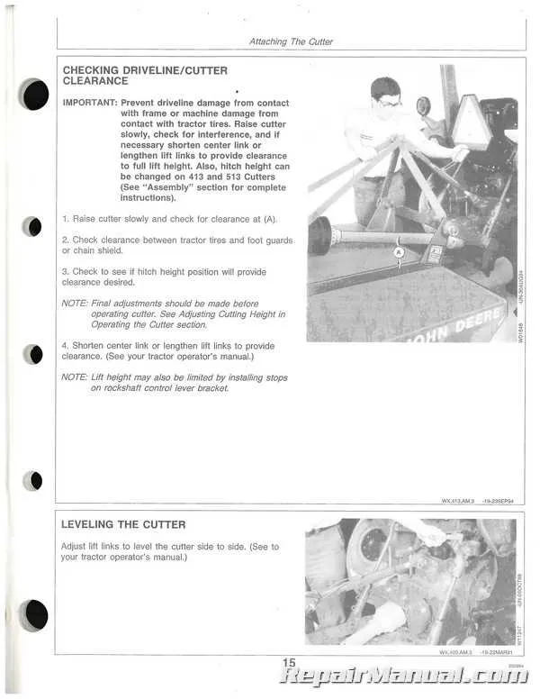 john deere 613 rotary cutter specs