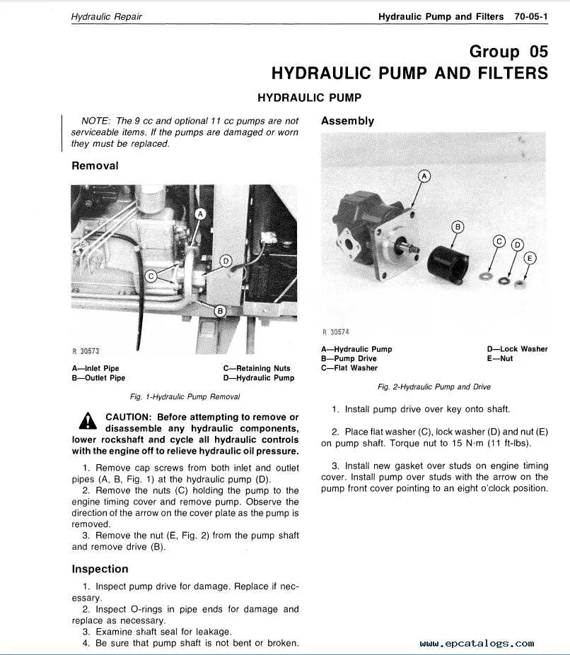 john deere 850 hydraulic specs