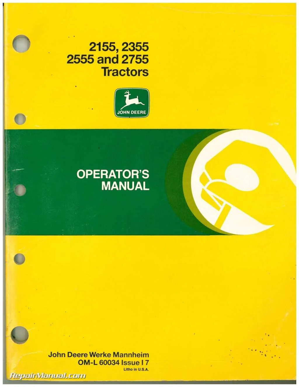 specs john deere 2555