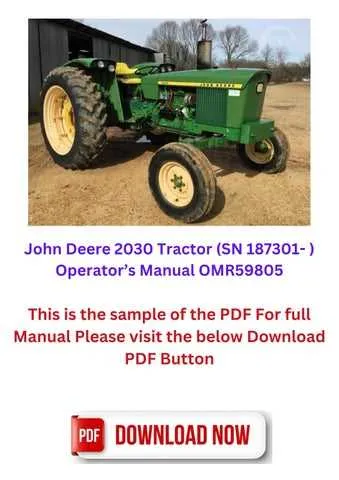specs on a 2030 john deere tractor