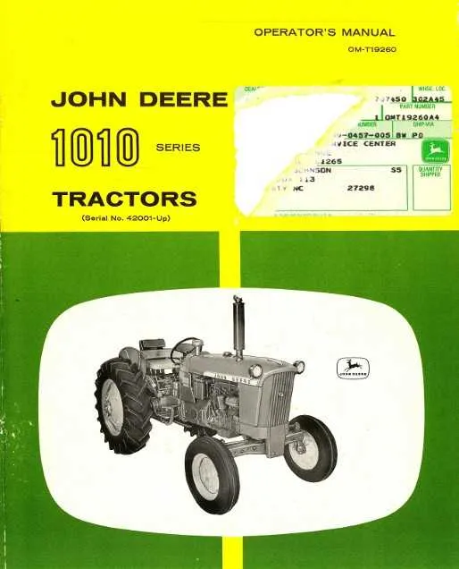 specs on a john deere 1010