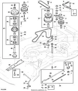 john deere 345 front spindle specs