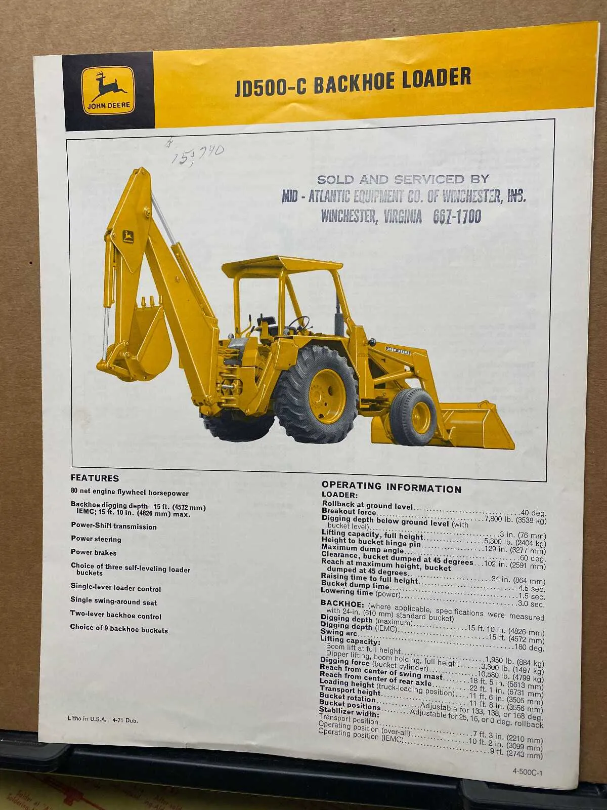john deere 500 backhoe specs john deere 500 backhoe specs