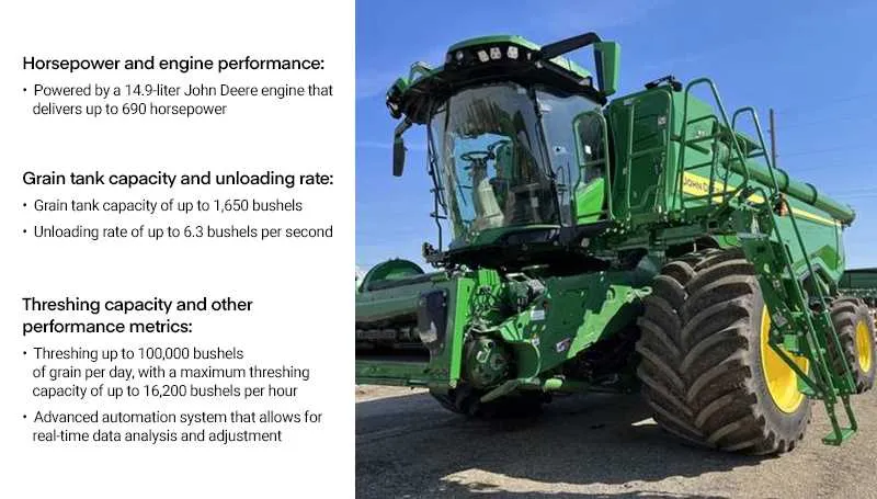 x9 john deere combine specs