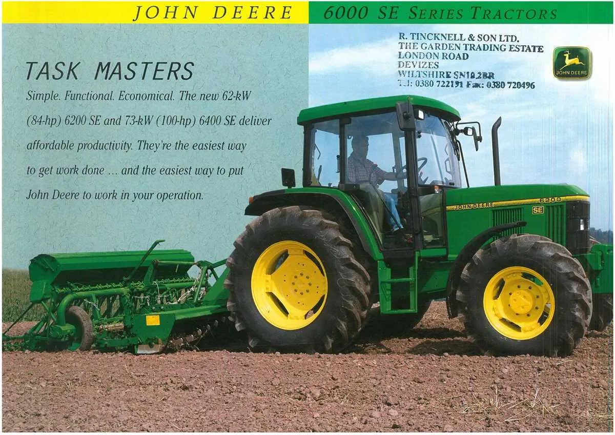john deere 6000 series tractor specs