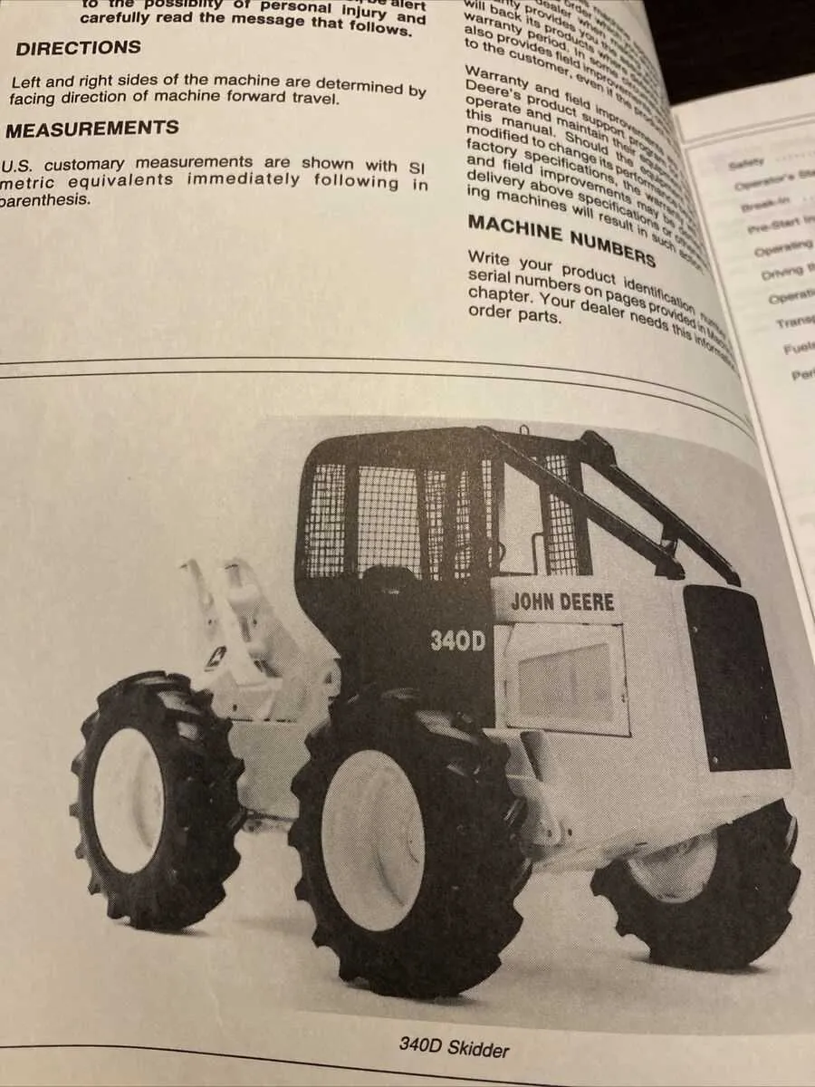 john deere 340d skidder specs