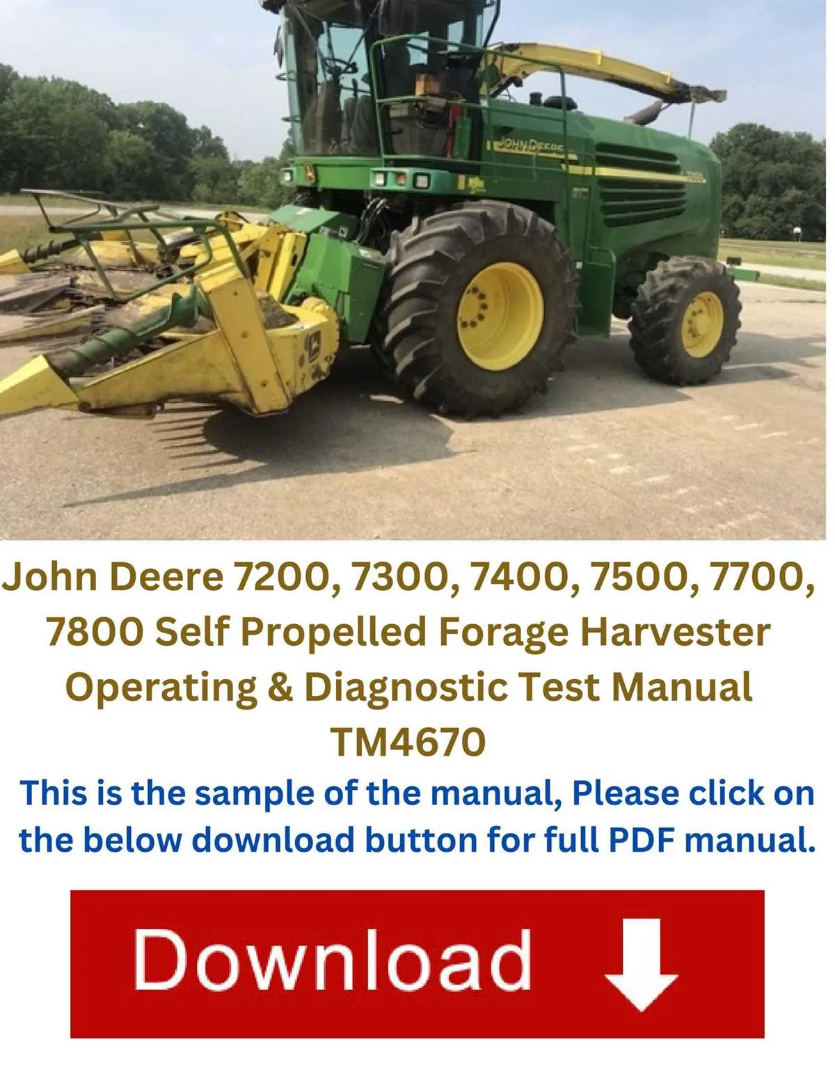 adjust blower capacity for john deere 7300 forage harvester specs